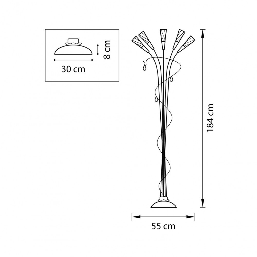 Lightstar *** (SL1105/5) Торшер AEREO 5х25W G9 CHROME (в комплекте) Lightstar *** (SL1105/5) Торшер AEREO 5х25W G9 CHROME (в комплекте)